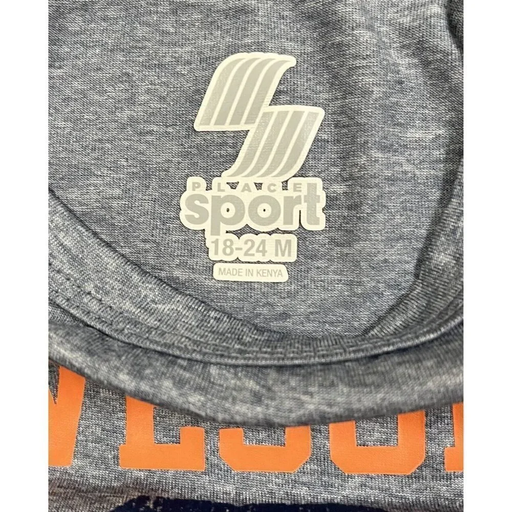 PLACE Sports graphic design “Awesome 9” light gray polyester T-Shirt 18-24 Mo